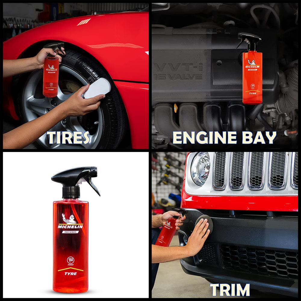 Michelin MC33573 500ml PRO Serisi Lastik ve Trim Parlatıcı, Koruyucu ve Yenileyici Sprey ne işe yarar