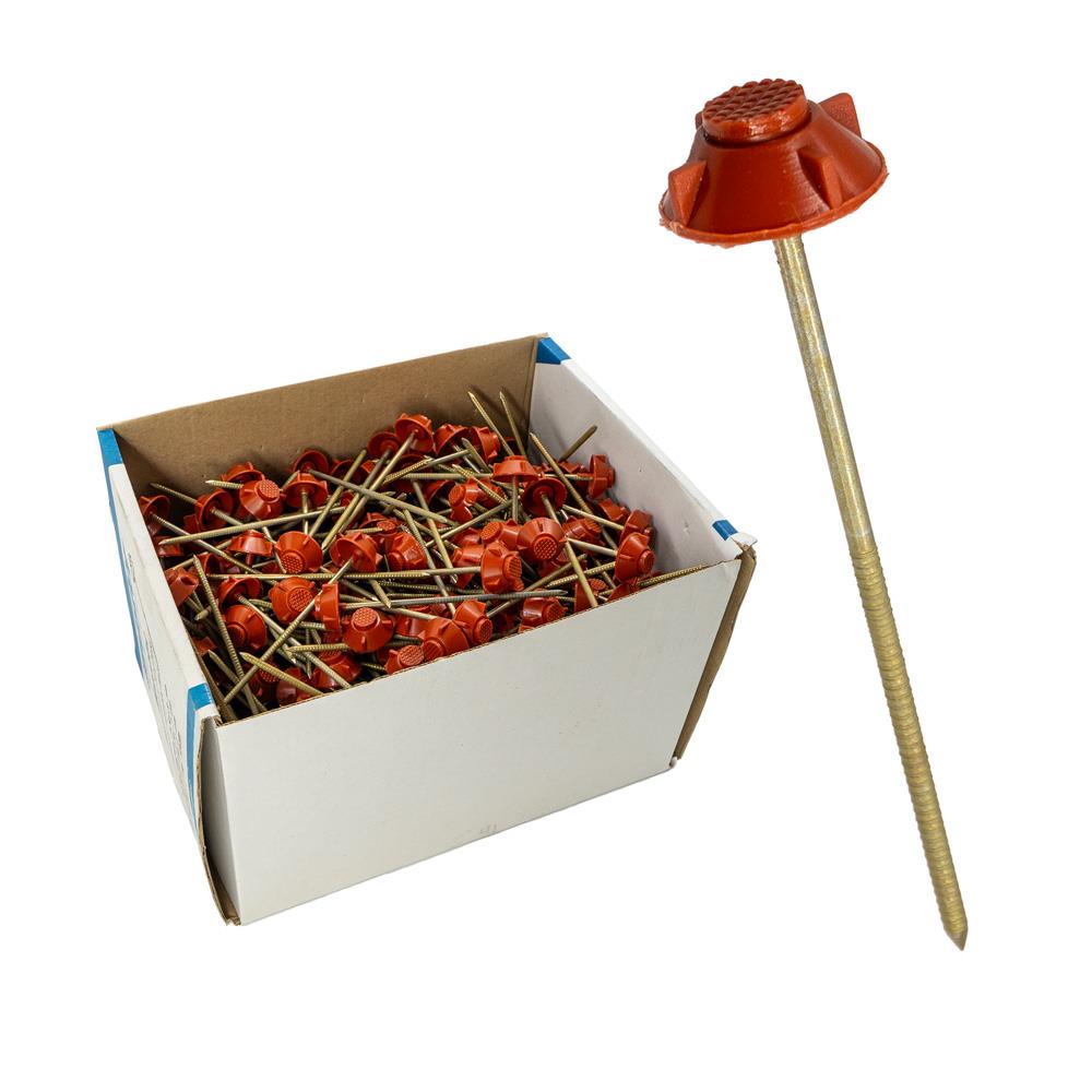 Monoblok Plastik Başlı Çatı Çivisi 10 cm - Kırmızı (400'lü Paket) fiyatı