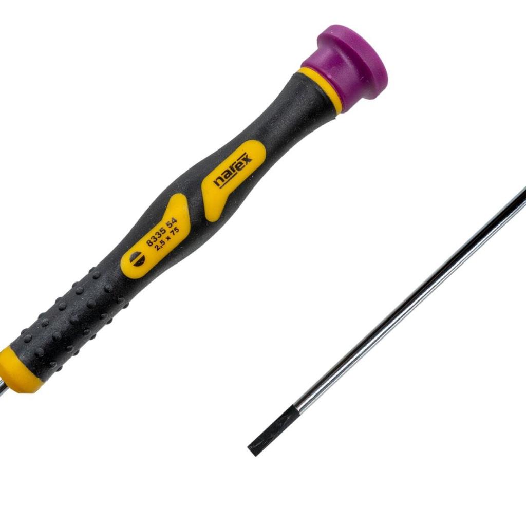 Narex 833554 Elektronikçi Tip Klemens Düz Uçlu Tornavida 2.5x75 mm nasıl kullanılır