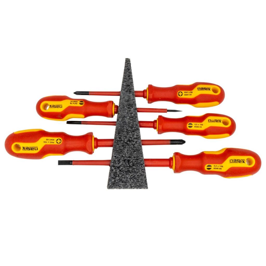 Narex 855101 Slim Serisi Elektrikçi İzoleli Düz/Yıldız Tornavida Takımı 5 Parça ne işe yarar