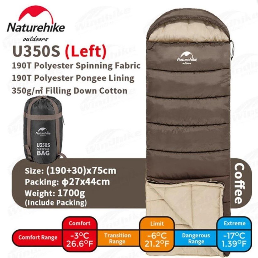 NATUREHIKE U350S Kapüşonlu Uyku Tulumu -17 Derece (Kahverengi-Sağ) nasıl kullanılır