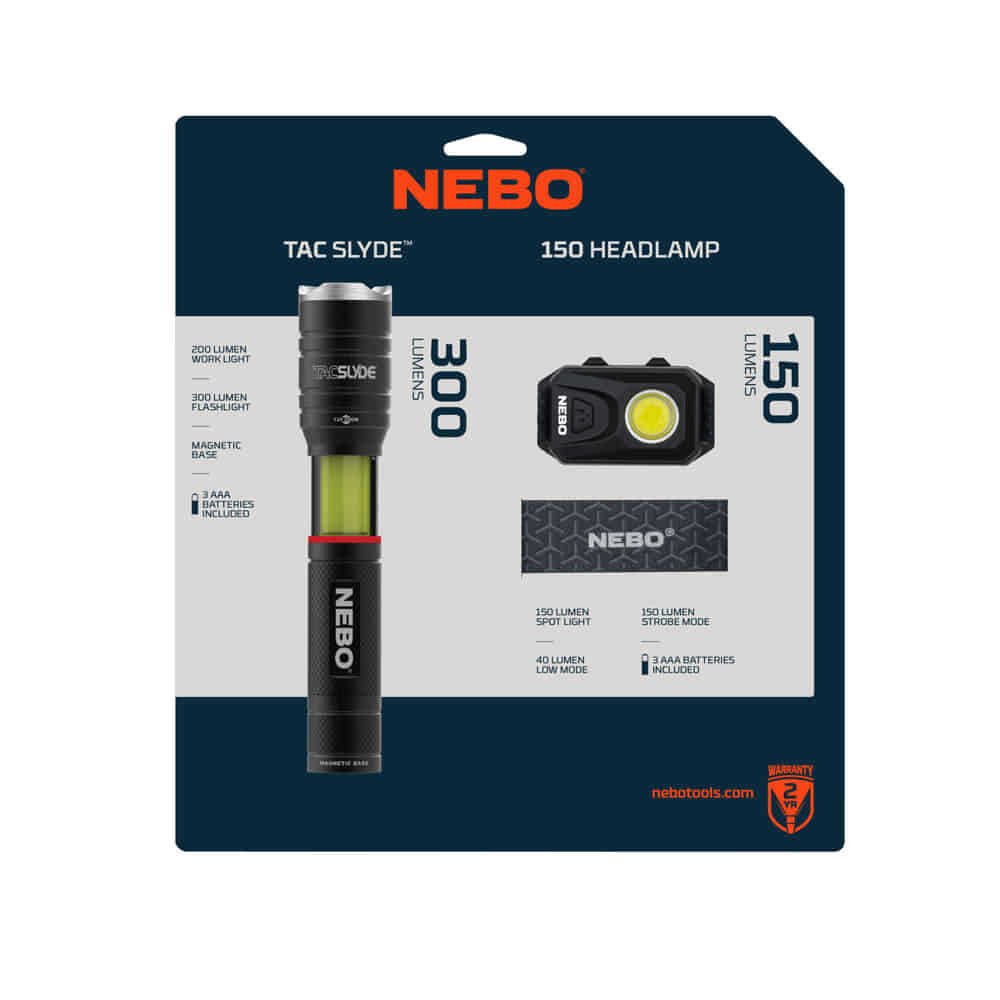 NEBO Tacslyde 300 Lümen Fener + 150 Lümen Kafa Feneri Seti (NE 6746CP3) nasıl kullanılır