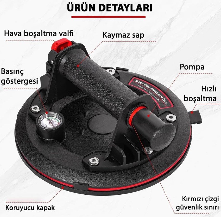 NEXON HEINZ 6273 Hava Pompalı Taşıma Vantuzu Göstergeli 20 cm nasıl kullanılır