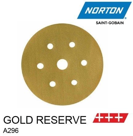 NORTON A296 150 mm 7 Delikli Yuvarlak Cırtlı Velcro Zımpara GOLD RESERVE (Kum Seçiniz) fiyatı
