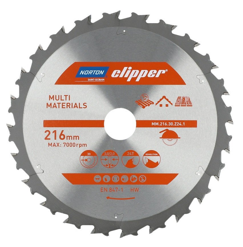 NORTON Clipper Ahşap için 216x30 mm 24 Diş Elmas Daire Testere Bıçağı fiyatı