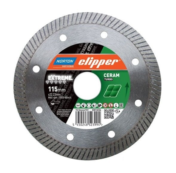 NORTON Vulcan 115 mm Seramik - Fayans için Elmas Testere (Temiz Kesimler için) fiyatı