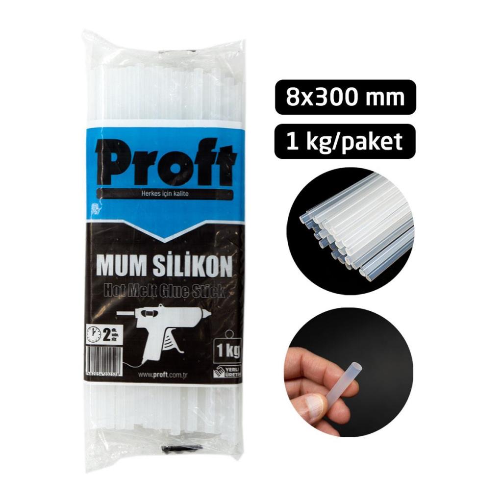 Proft Mum Silikon Şeffaf İnce 8x300 mm (1 Kglık Paket) fiyatı