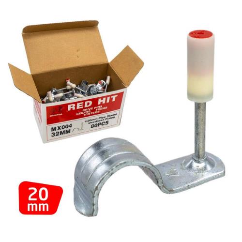 Red Hit MX004 20mm Boru Sabitleme Kelepçeli Barutlu Çivi (80 li Paket) fiyatı