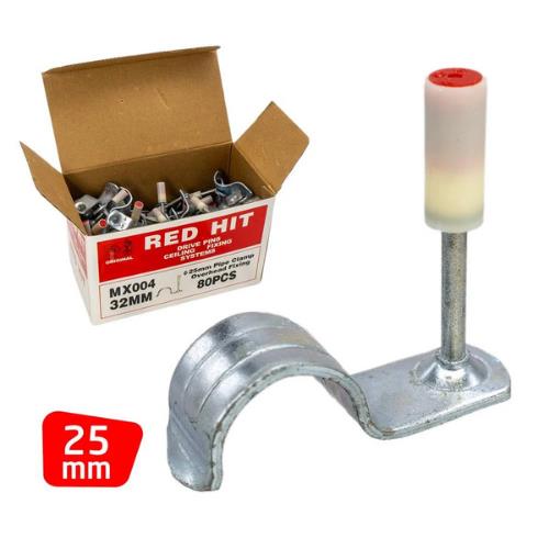Red Hit MX004 25mm Boru Sabitleme Kelepçeli Barutlu Çivi (80 li Paket) fiyatı