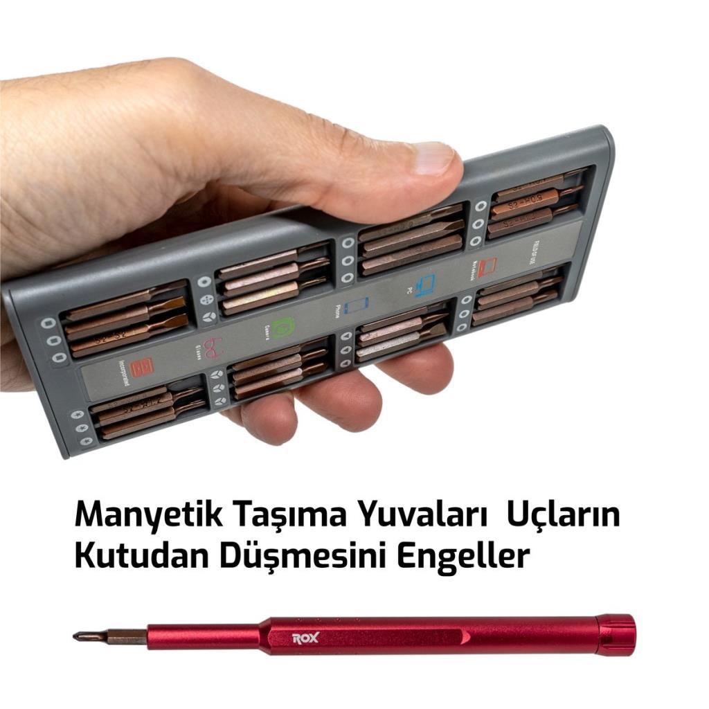 Rox 0157 Manyetik Elektronikçi Hassas Tornavida Seti 49 Parça ne işe yarar