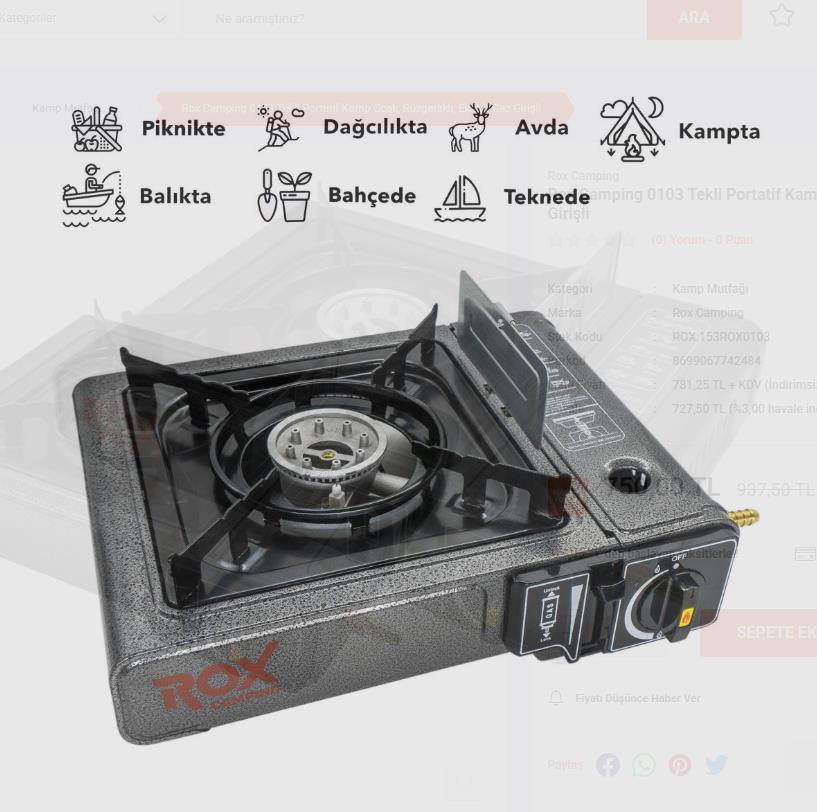 Rox Camping 0103 Tekli Portatif Kamp Ocak, Rüzgarlıklı, Ekstra Gaz Girişli nasıl kullanılır