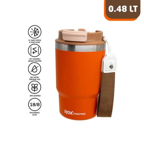 Rox Camping 0195 Pipetli Kahve Termosu 0.48 Lt - Turuncu fiyatı