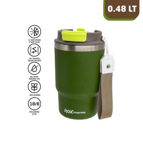 Rox Camping 0194 Pipetli Kahve Termosu 0.48 Lt - Yeşil fiyatı