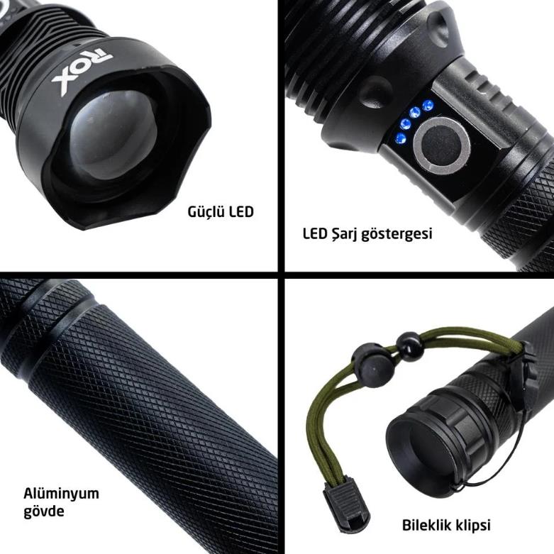Rox 0212 Şarjlı Led El Feneri 2000 Lümen ne işe yarar
