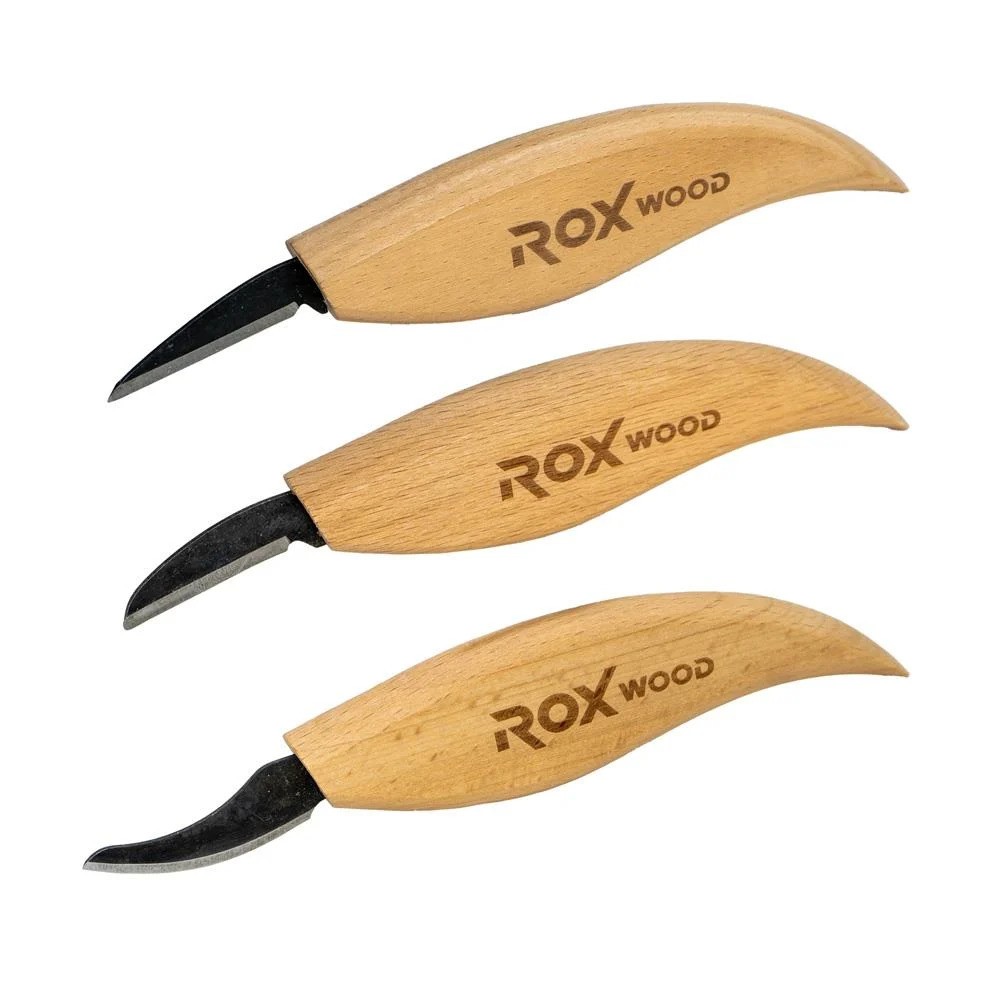Rox Wood 0376 Ahşap Yontma ve Oyma Bıçağı 3'lü Set fiyatı
