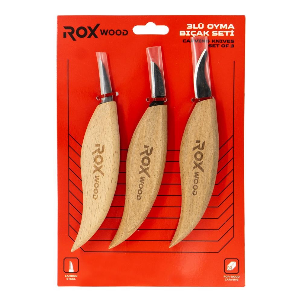 Rox Wood 0376 Ahşap Yontma ve Oyma Bıçağı 3'lü Set ne işe yarar