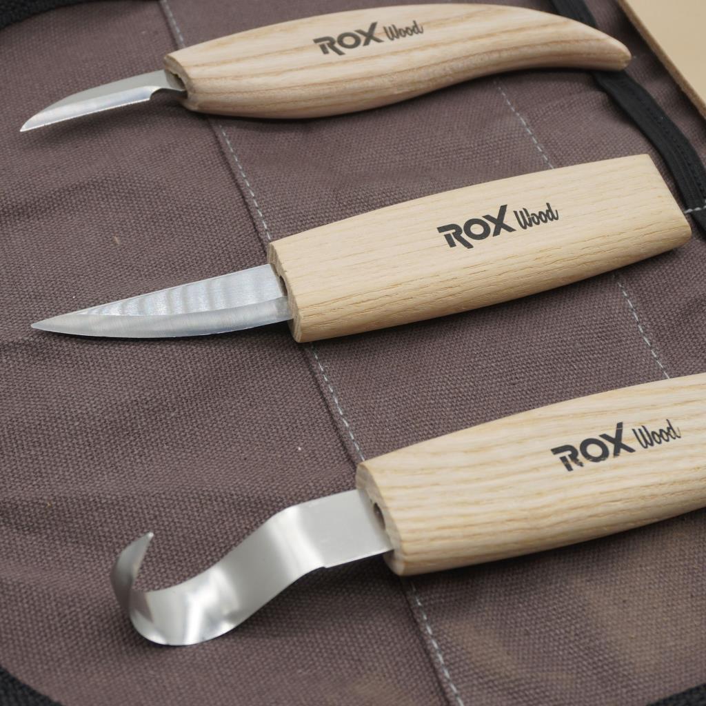 Rox Wood Ahşap Kaşık Kuksa Oyma Bıçağı Seti 5 Parça Bez Çantalı nereden bulurum