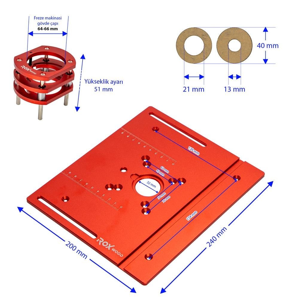 Rox Wood 0356 Alüminyum Ayarlı Freze Tezgah Seti ne işe yarar