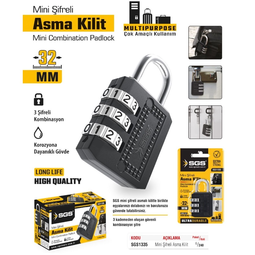 SGS 1335 ŞİFRELİ ASMA KİLİT 32 MM nereden bulurum