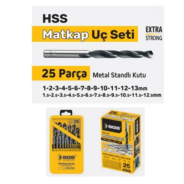 SGS 25 Parça HSS Matkap Ucu Seti nasıl kullanılır