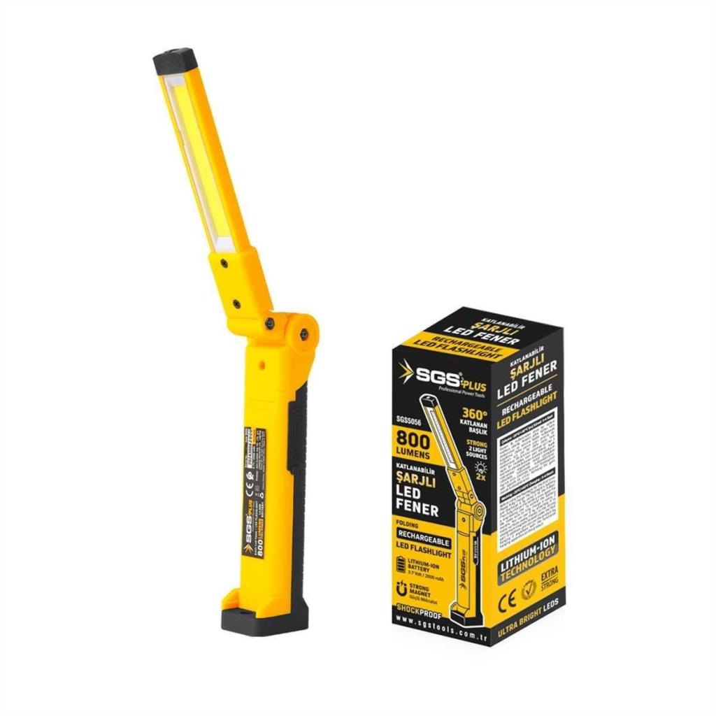 SGS 5056 ŞARJLI LED FENER 800 LÜMEN KATLANIR 3.7 VOLT/ 2000 mAh ne işe yarar