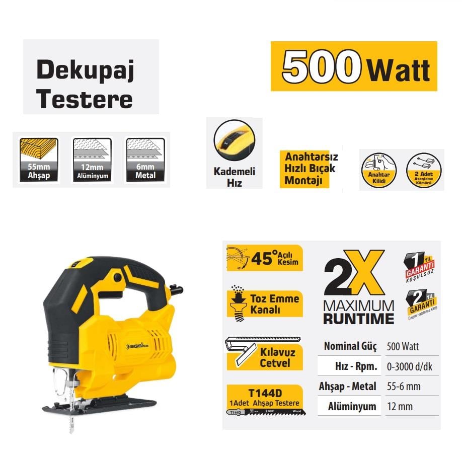 SGS 5192 DEKUPAJ TESTERE 500 WATT ne işe yarar
