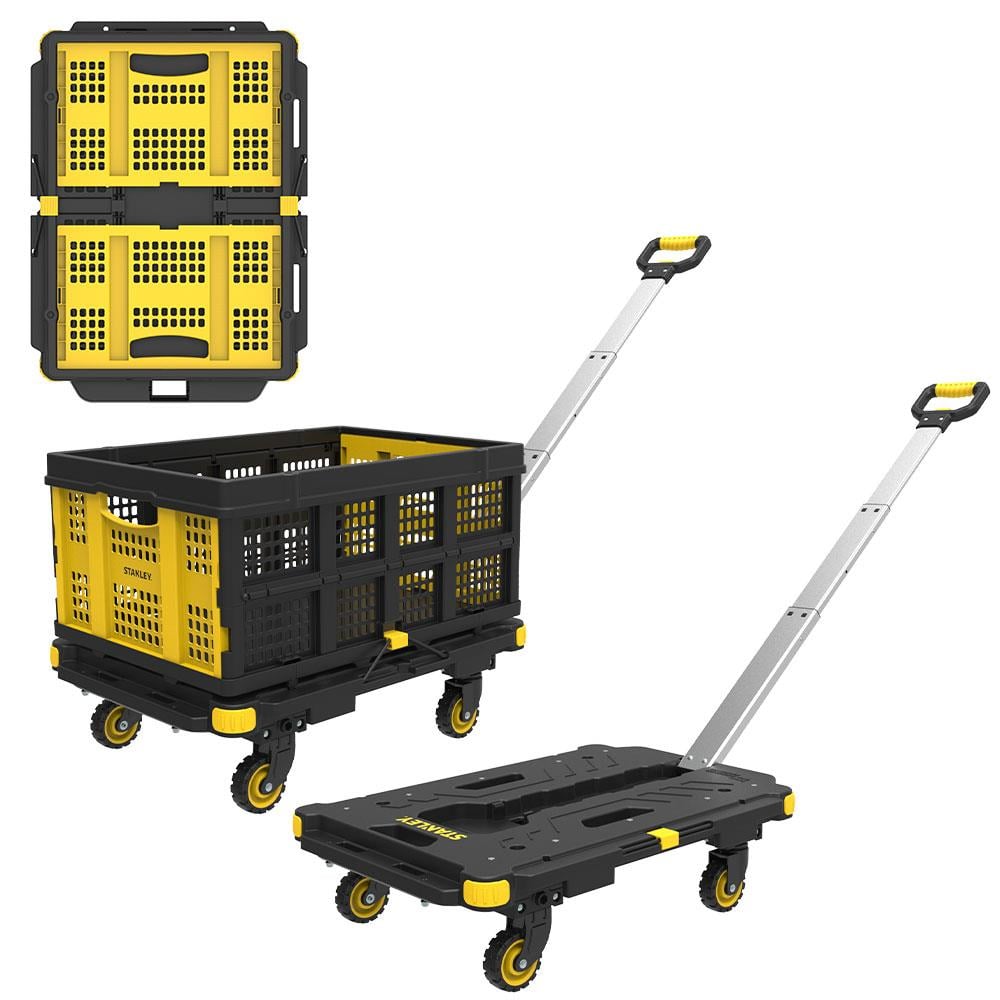 STANLEY PC532B 137kg 62x45cm Dört Tekerli Çekme Kollu Yük ve Paket Taşıma Arabası + FT505 Çok Amaçlı Taşıma Sepeti fiyatı