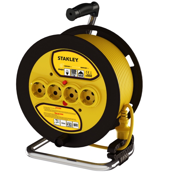 Stanley ST-E-4015 Makaralı Kablo 40 Mt, 3x1.5mm, 4 Prizli, IP20 nasıl kullanılır