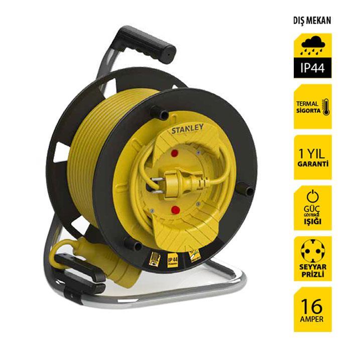 Stanley ST-G3515+2 Makaralı Kablo 35 Mt, 3x1.5mm, 1 Prizli, IP44 fiyatı