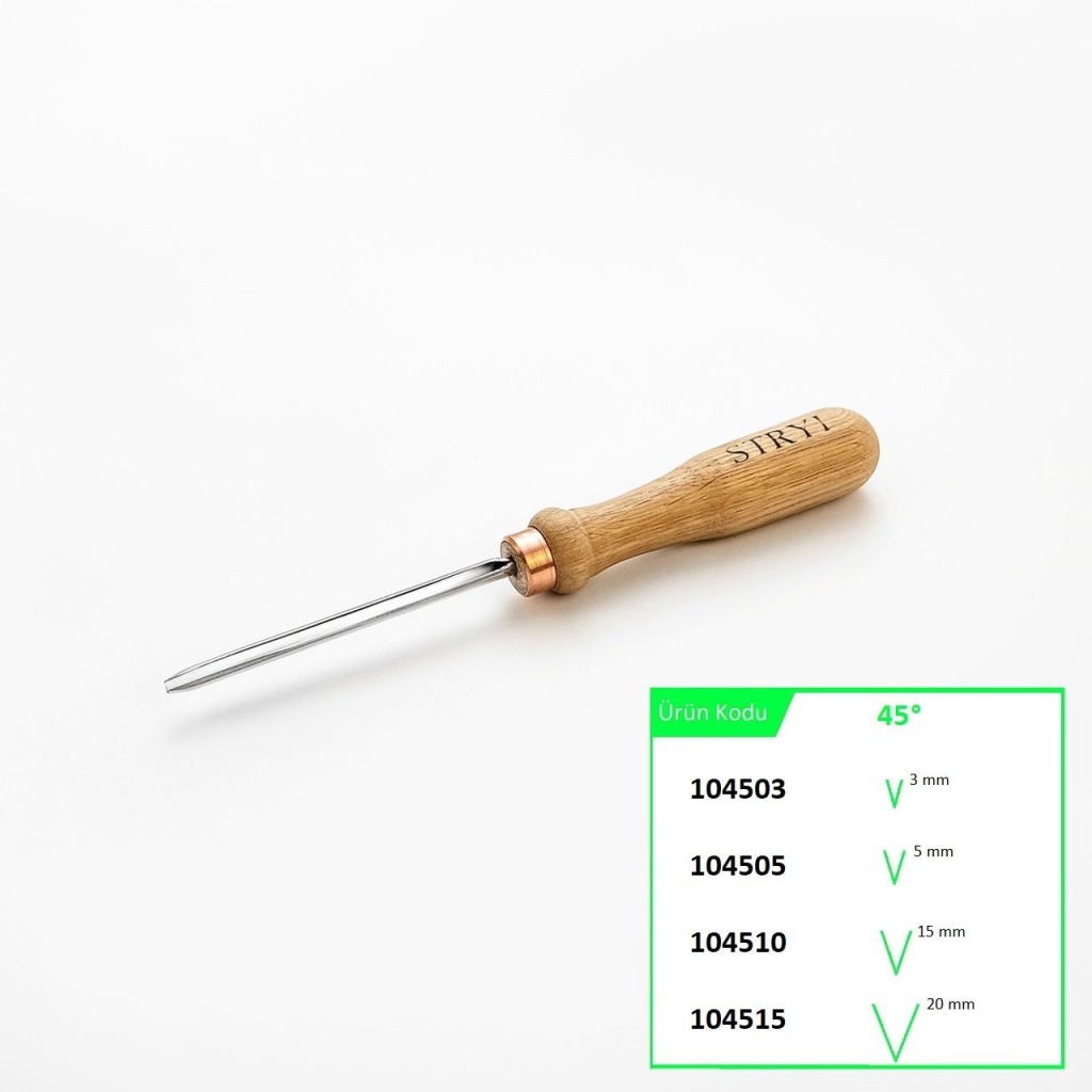 STRYI 104503 V Ağız 45 Derece Ahşap Oyma Iskarpelası 3 mm nasıl kullanılır