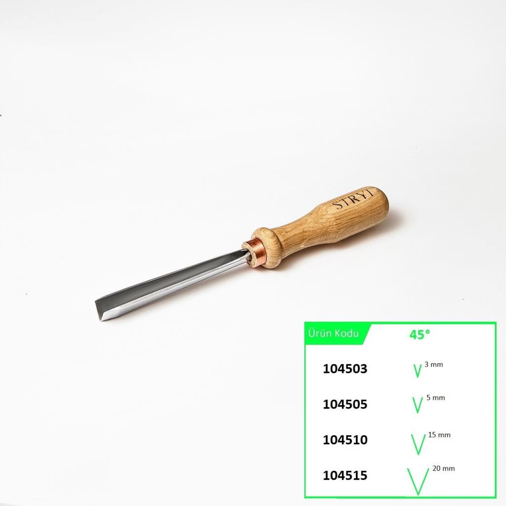 STRYI 104515 V Ağız 45 Derece Ahşap Oyma Iskarpelası 15 mm nasıl kullanılır