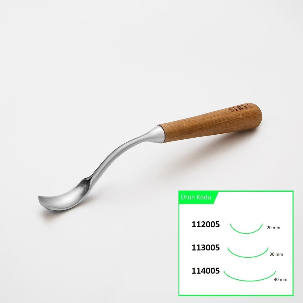 STRYI 112005 Uzun Bükülmüş Derin Oluklu Kuksa ve Kaşık Oyma Iskarpelası 20 mm nasıl kullanılır