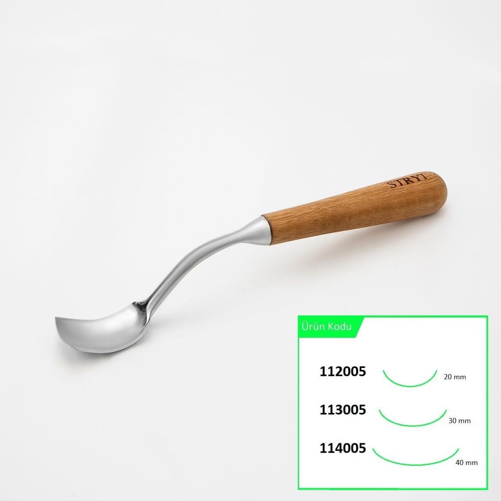 STRYI 113005 Uzun Bükülmüş Derin Oluklu Kuksa ve Kaşık Oyma Iskarpelası 30 mm nasıl kullanılır