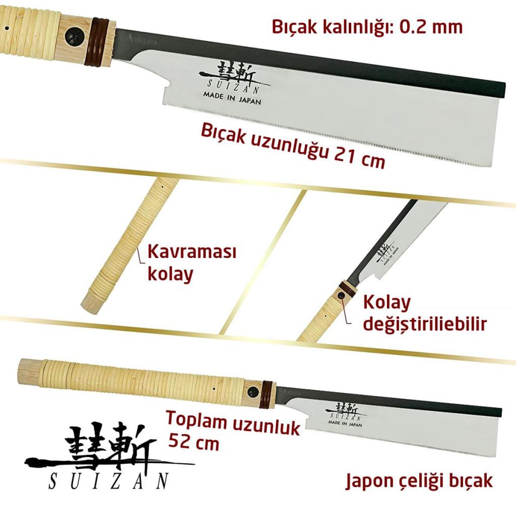 Suizan Dozuki Dovetail Çok İnce Kesim Japon Testeresi 21 cm ne işe yarar