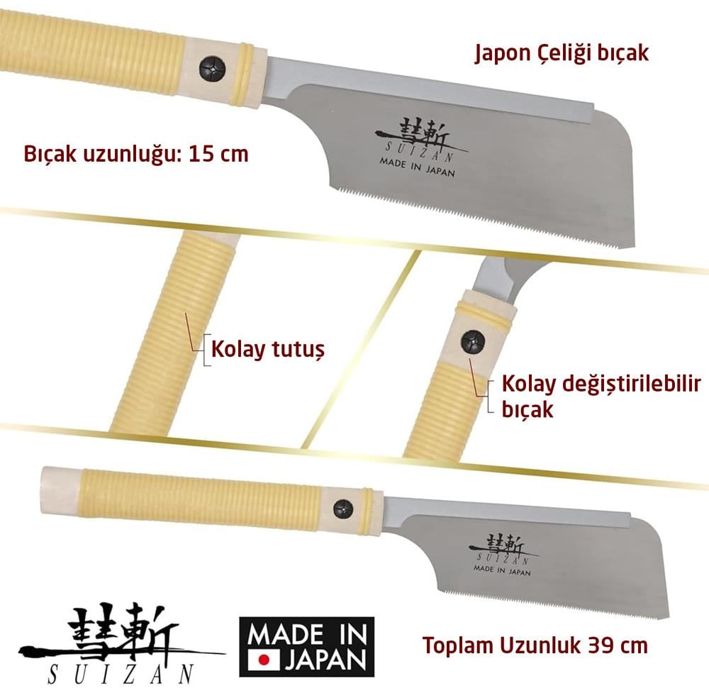 Suizan Dozuki Dovetail Çokyönlü Kesim Japon Testeresi 15 cm nasıl kullanılır