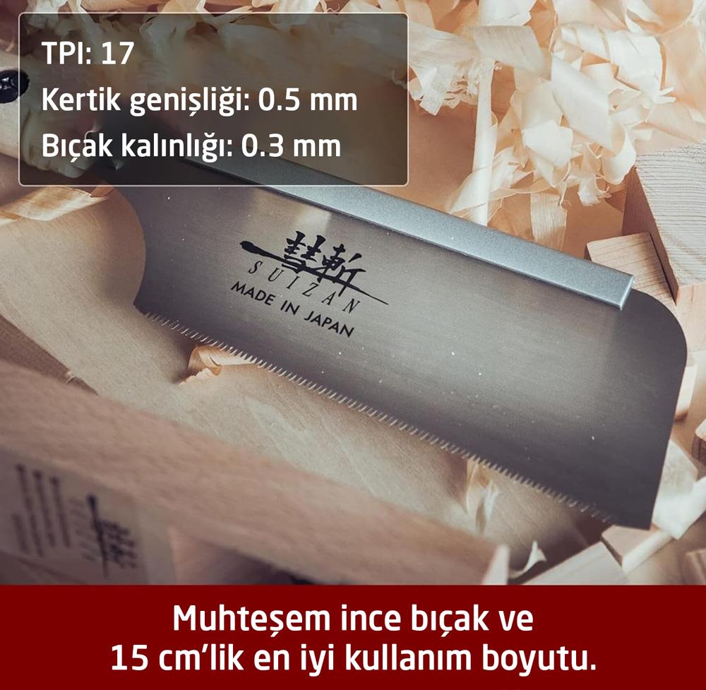 Suizan Dozuki Dovetail Çokyönlü Kesim Japon Testeresi 15 cm ne işe yarar