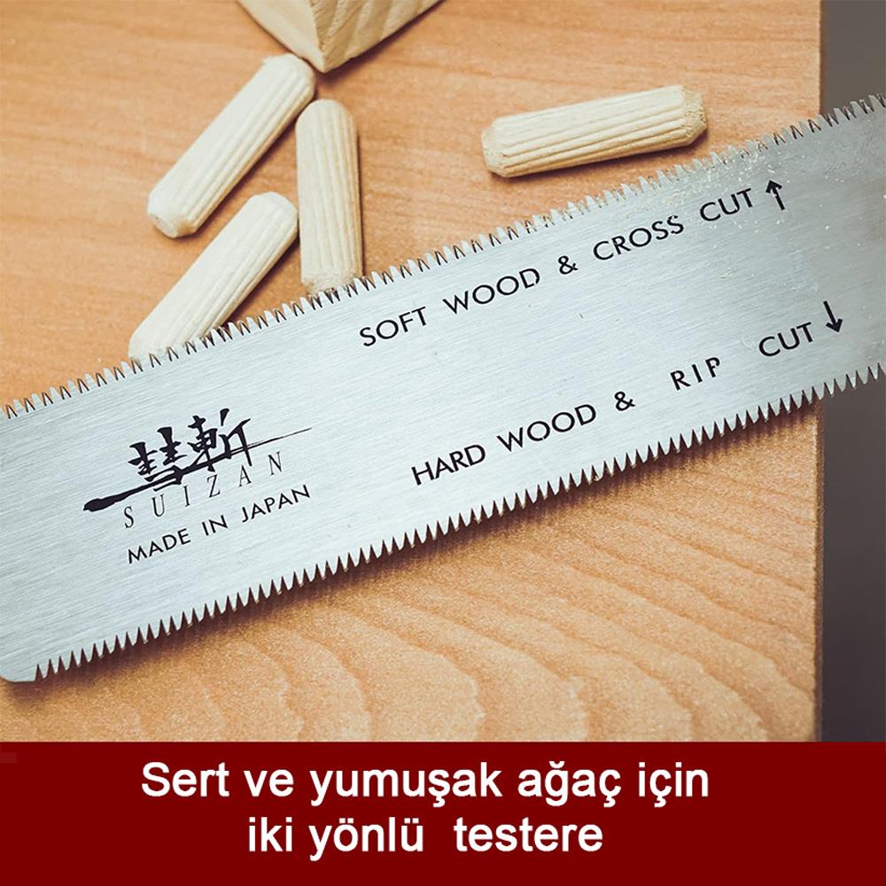 Suizan Mini Ryoba Japon Testeresi Çift Taraflı 15 cm Ahşap Saplı ne işe yarar