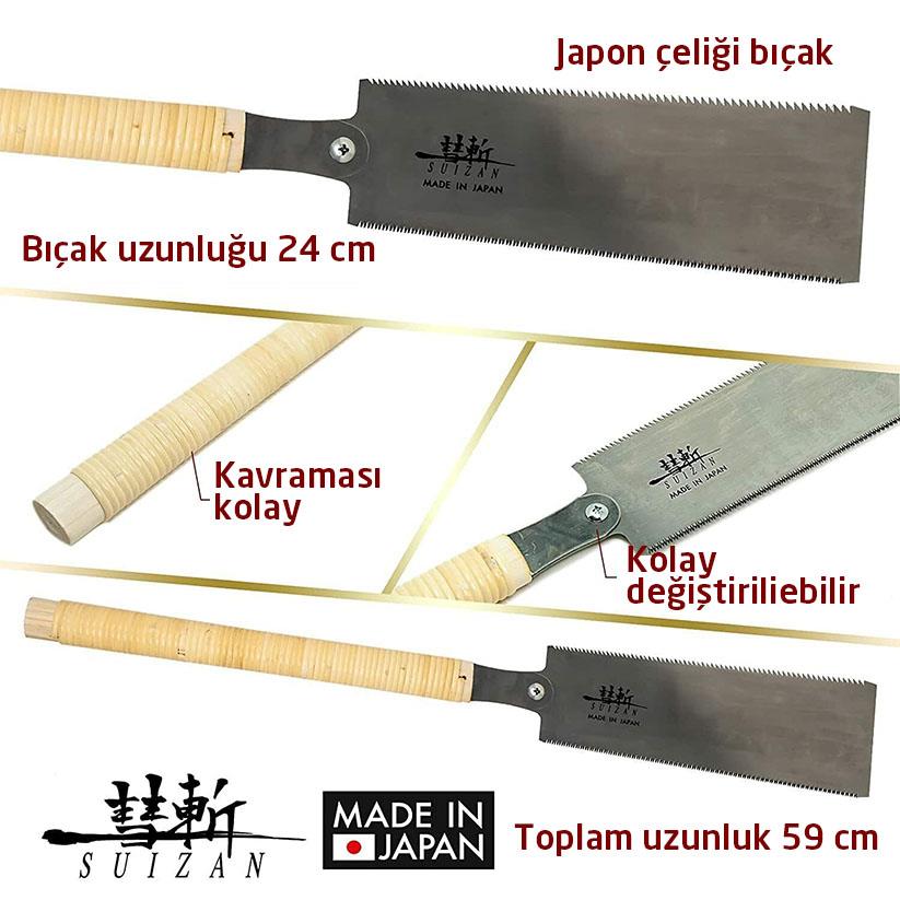 Suizan Ryoba Japon Testeresi Çift Taraflı 24 cm Ahşap Saplı nasıl kullanılır