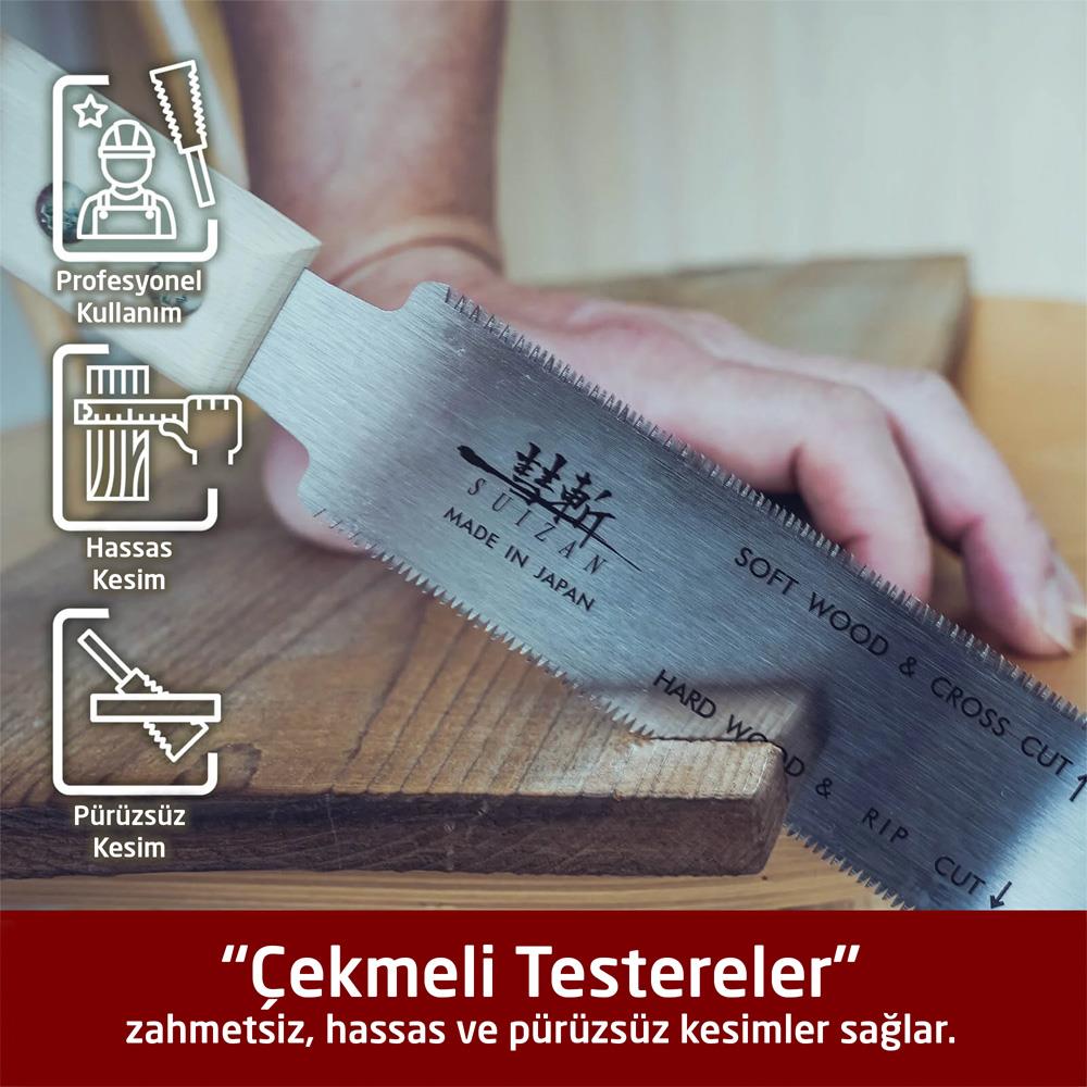 Suizan SFL004 Mini Flush Cut Çift Taraflı Japon Testeresi 15 cm ne işe yarar