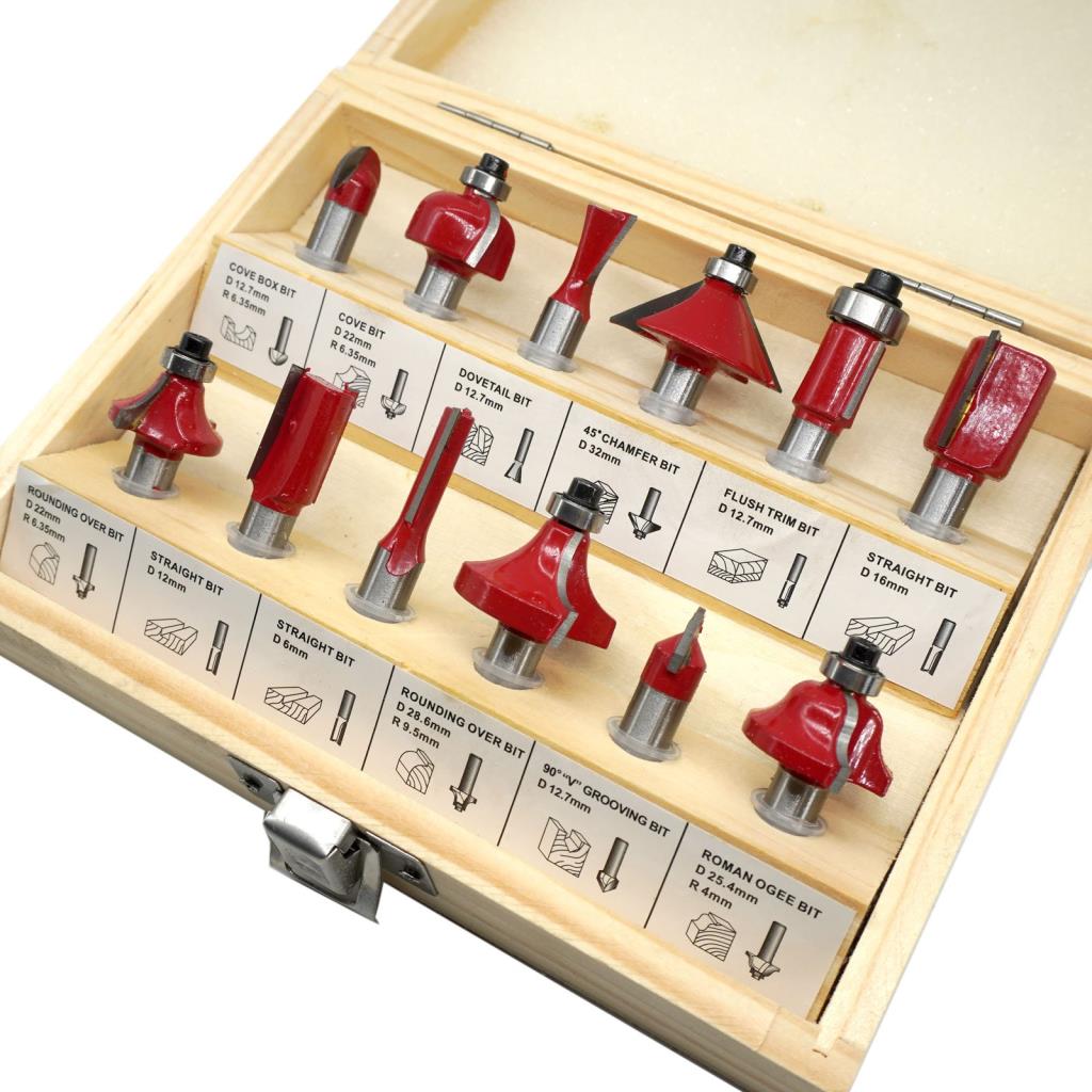 Topshop TH03038 12 Parça Ahşap Freze Uç Seti 6mm Sap fiyatı