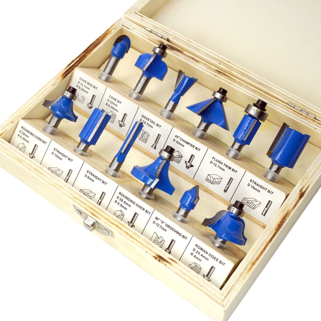 Topshop TH03039 12 Parça Ahşap Freze Uç Seti 8mm Sap fiyatı
