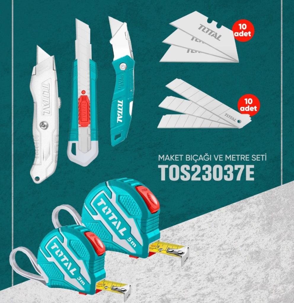 Total Ölçü ve Maket Bıçağı Seti TOS23037E 7 Prç fiyatı