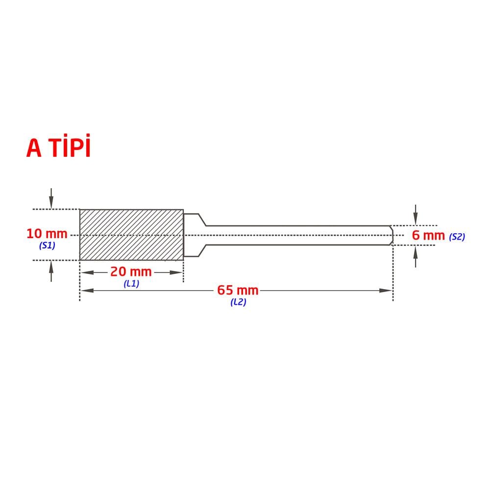 Tungsten Karbür Kalıpçı Freze A Formu 10x20 mm (Sap: 6mm) ne işe yarar