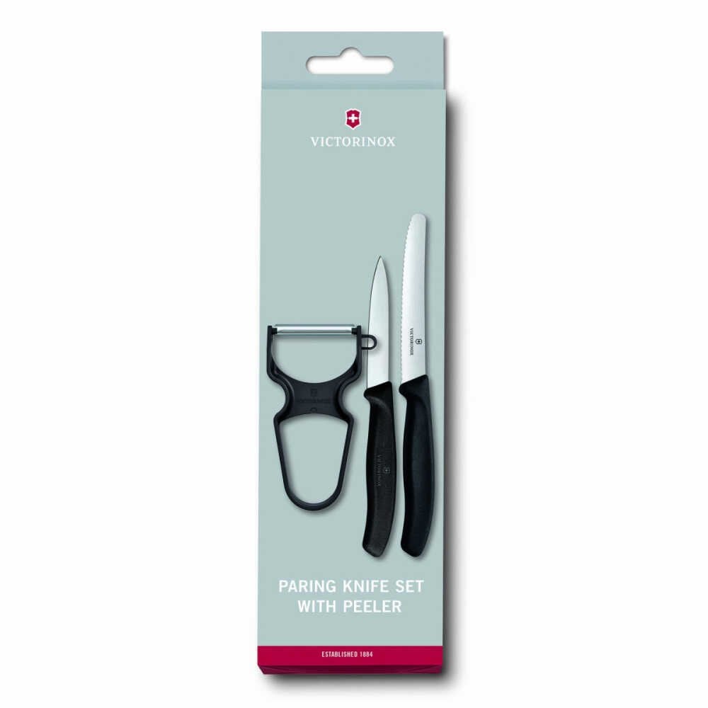 VICTORINOX 6.7113.35 Soyma Bıçağı Seti, 3 Parça Siyah fiyatı