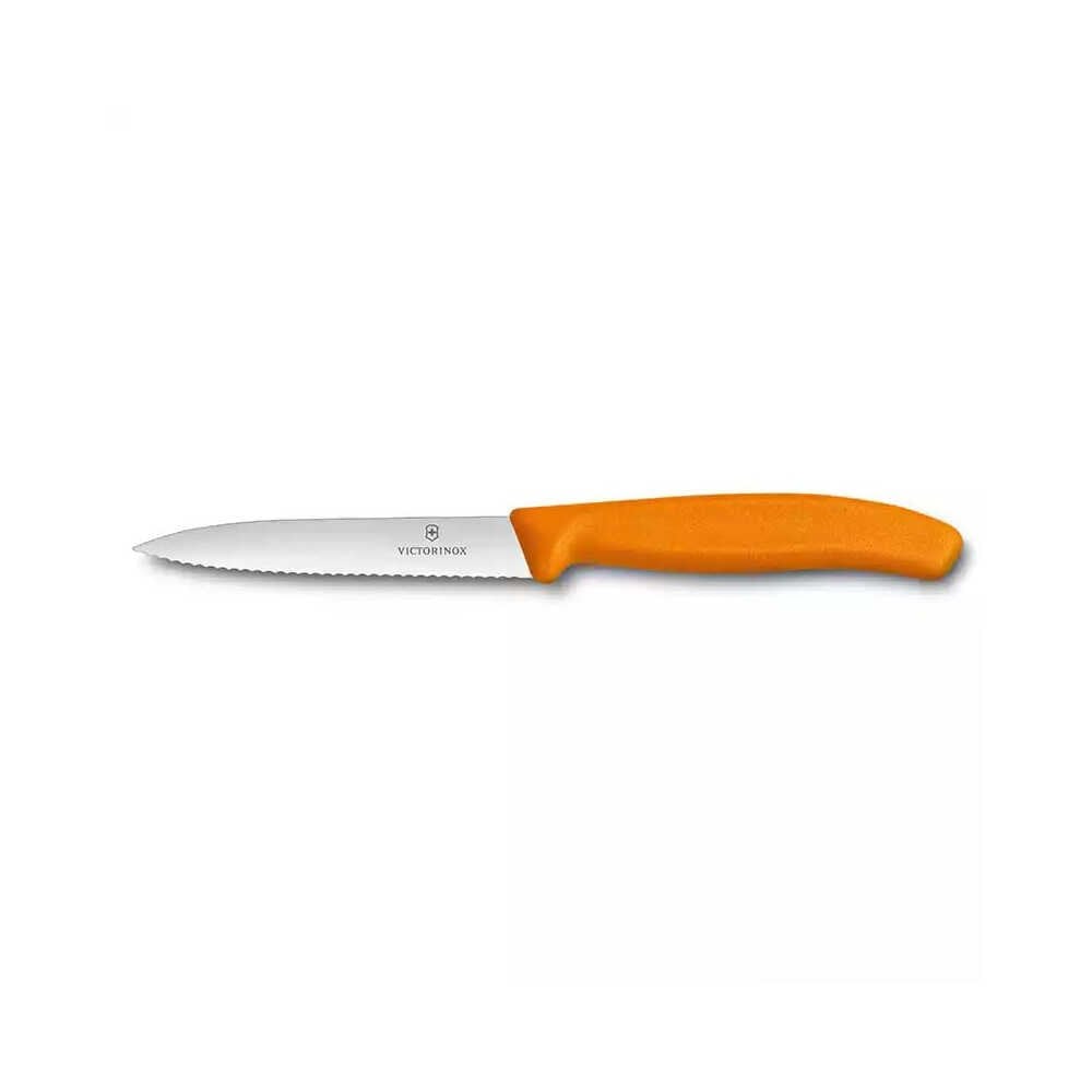 VICTORINOX 6.7736.L9 10cm Turuncu Tırtıklı Soyma Bıçağı fiyatı