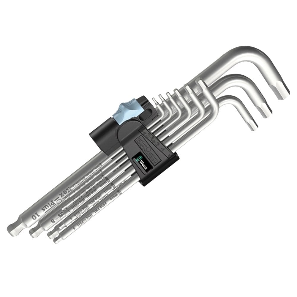 WERA 3950/9 PKL Paslanmaz Top Uzun Başlı Alyan Anahtar Takımı (05073544001) fiyatı