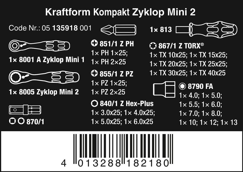 WERA Zyklop Mini 2 Cırcır Lokma ve Bits Uç Seti (05135918001) nasıl kullanılır