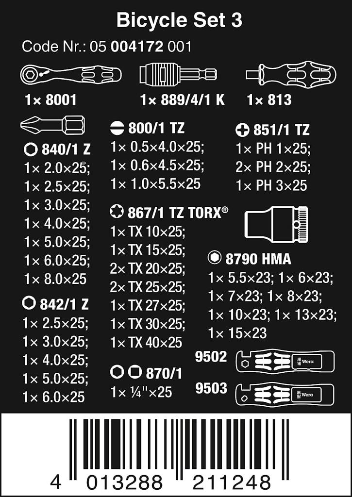 WERA Zyklop Mini Cırcır Bisiklet Tamir Seti 3 (05004172001) nereden bulurum