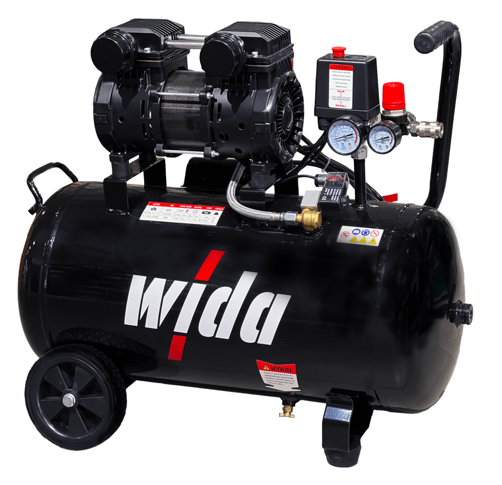 WİDA Yağsız Sessiz Kompresör 50 LT 8 Bar Tekerli fiyatı