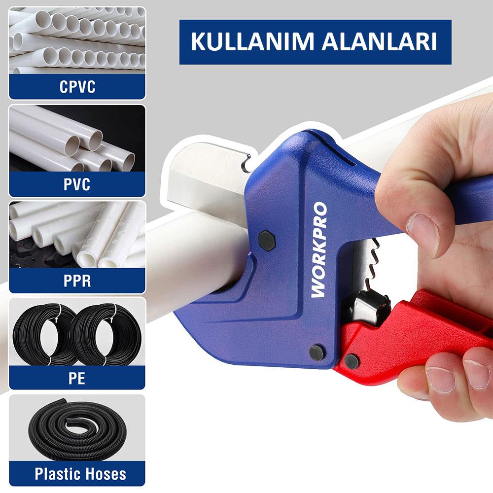 WORKPRO PPRC Plastik Boru Kesme Makası 60.5 mm (WP301007) ne işe yarar